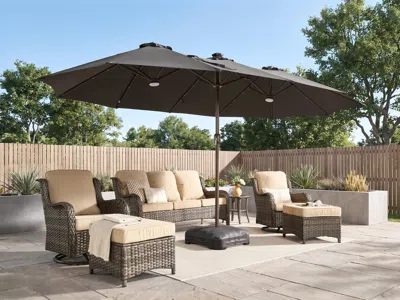 Ashley Homlux Premium 14.5' Outdoor Umbrella In Light Gray