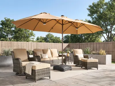 Ashley Homlux Premium 14.5' Outdoor Umbrella In Tan