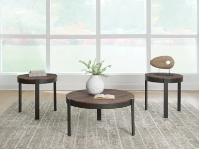Ashley Horizon Hills Table (set Of 3) In Black