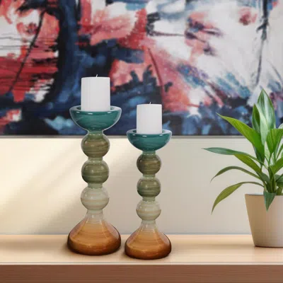 Ashley Howard Elliott The Capri Stripe Abstract Candle Holder In Multi