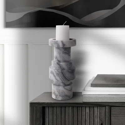 Ashley Howard Elliott The Modern Clarinda Swirl Candle Holder In Gray