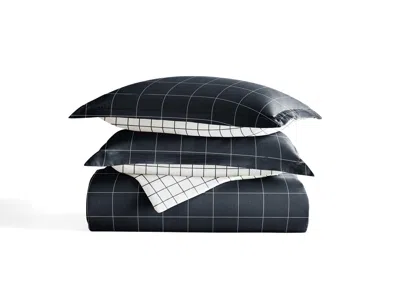 Ashley Ienjoy Home Checkered 3 Piece King/california King Duvet Set In Blue