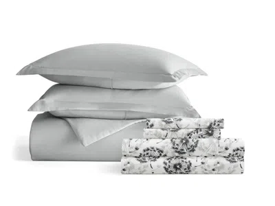 Ashley Ienjoy Home Dandelion 8 Piece Full Duvet Set In Gray