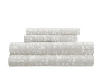 Ashley Ienjoy Home Dashed Lines 4 Piece California King Sheet Set In Gray