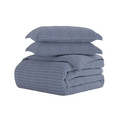 Ashley Ienjoy Home Diamond Patterned King/california King Duvet Set In Blue