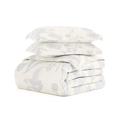 Ashley Ienjoy Home Garden Patterned King/california King Duvet Set In White
