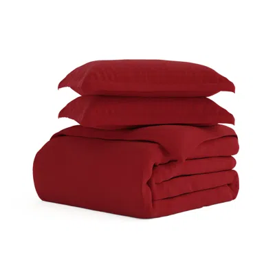 Ashley Ienjoy Home King/california King Duvet Set In Burgundy