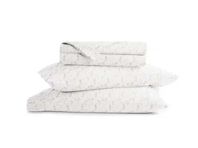 Ashley Ienjoy Home Painted Meadow 4 Piece Full Sheet Set In White