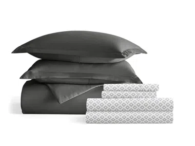 Ashley Ienjoy Home Polaris 8 Piece Full Duvet Set In Gray