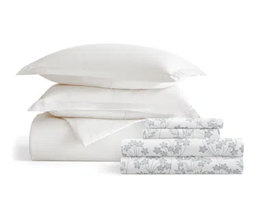 Ashley Ienjoy Home Sleek 6 Piece Twin Duvet Set In White