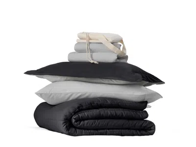 Ashley Ienjoy Home Solid 8 Piece Twin Xl Comforter Set In Black