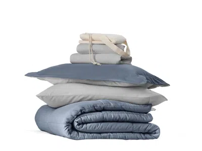 Ashley Ienjoy Home Solid 8 Piece Twin Xl Comforter Set In Blue