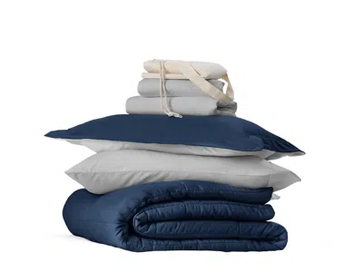 Ashley Ienjoy Home Solid 8 Piece Twin Xl Comforter Set In Blue