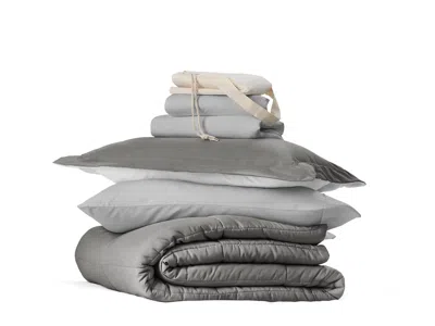 Ashley Ienjoy Home Solid 8 Piece Twin Xl Comforter Set In Gray