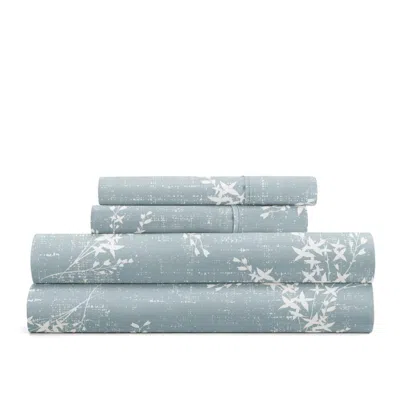 Ashley Ienjoy Home Willow 4 Piece California King Sheet Set In Blue