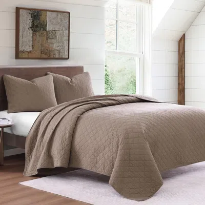 Ashley Indigo Hill 2-piece Twin Comfort Quilt Set In Brown