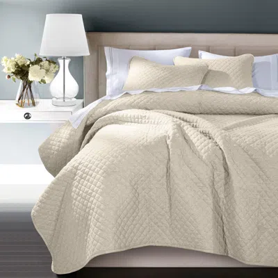 Ashley Indigo Hill Anna Diamond 3-piece King Quilted Coverlet Set In Brown