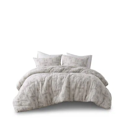 Ashley Ink+ivy Cairo 3-piece Full/queen Comforter Set In Gray