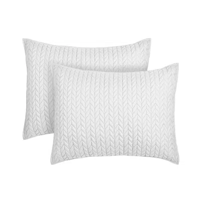 Ashley J. Queen Bold Cayman Standard Quilted Sham In White