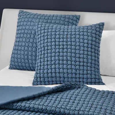 Ashley J. Queen Bold Cloud Puff Euro Quilted Sham In Blue