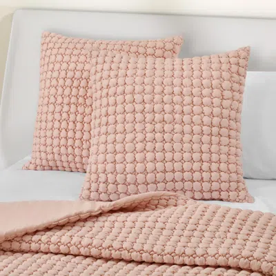 Ashley J. Queen Bold Cloud Puff Euro Quilted Sham In Pink