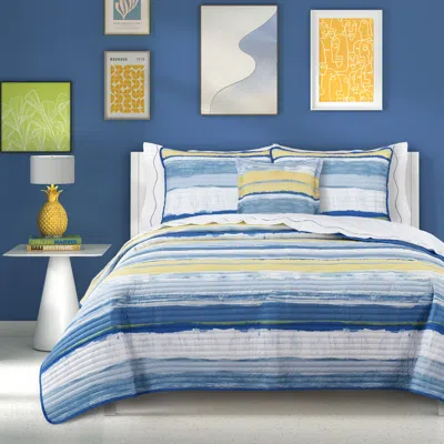 Ashley J. Queen Bold Seashore Twin/twin Xl 2 Piece Quilt Set In Multi