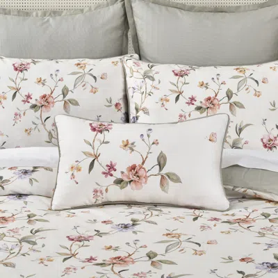 Ashley J. Queen Cottage Clarice 20" Decorative Throw Pillow In White