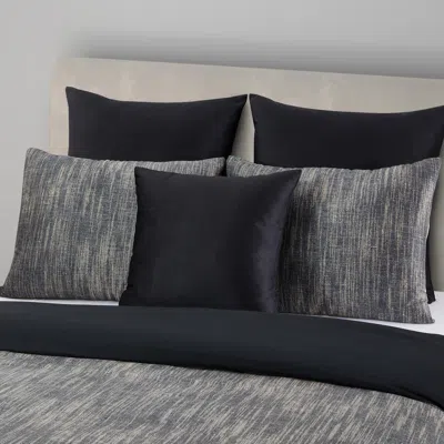 Ashley J. Queen Modern Valencia 20" Square Decorative Throw Pillow In Black