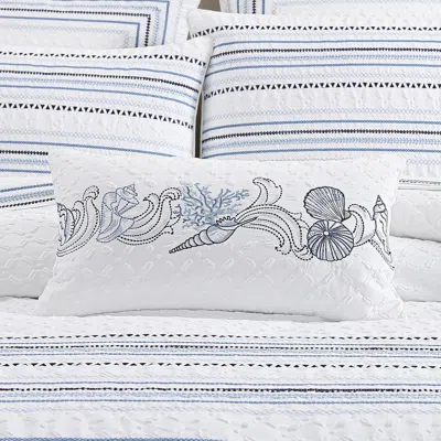 Ashley J. Queen New York Bayside Boudoir Throw Pillow In Blue
