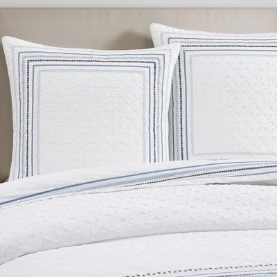 Ashley J. Queen New York Bayside Euro Sham In Blue