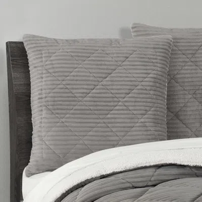 Ashley J. Queen New York Everett Euro Sham In Gray