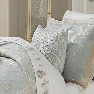 Ashley J. Queen New York Garden View Throw Pillow In Blue
