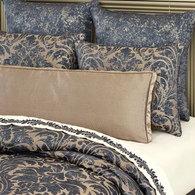 Ashley J. Queen New York Glimmerstone Bolster Decorative Throw Pillow In Blue