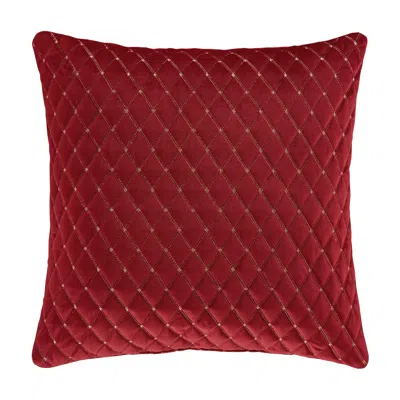 Ashley J. Queen New York Grandeur Crimson 20" Square Decorative Throw Pillow In Red