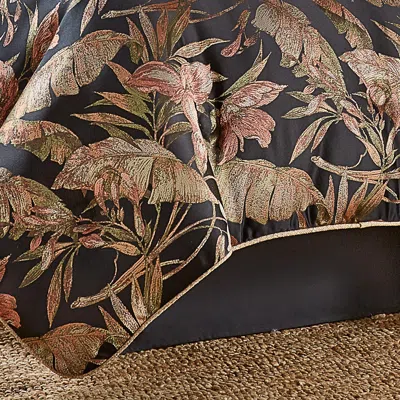 Ashley J. Queen New York Martinique California King 4 Piece Comforter Set In Black