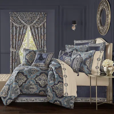 Ashley J. Queen New York Middlebury 4-piece California King Comforter Set In Blue
