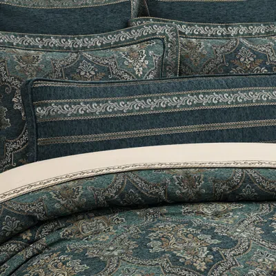 Ashley J. Queen New York Nancy Bolster Decorative Throw Pillow In Blue