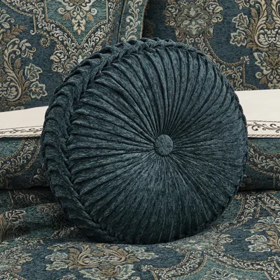 Ashley J. Queen New York Nancy Round Decorative Throw Pillow In Blue