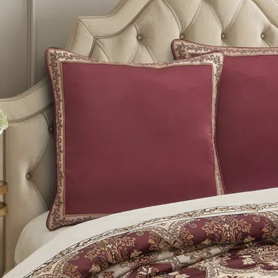 Ashley J. Queen New York Phyllis Euro Sham In Burgundy