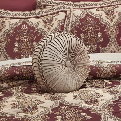 Ashley J. Queen New York Phyllis Round Decorative Throw Pillow In Gold