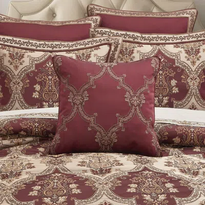 Ashley J. Queen New York Phyllis Square Decorative Throw Pillow In Burgundy