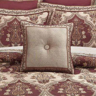 Ashley J. Queen New York Phyllis Square Decorative Throw Pillow In Red