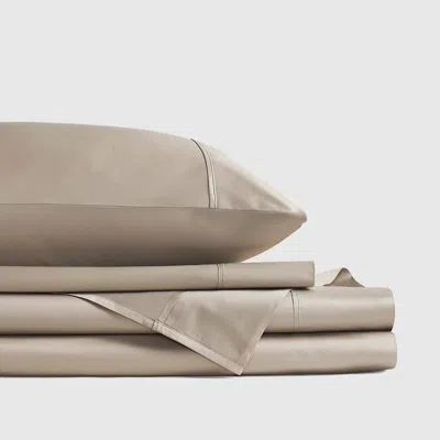 Ashley J. Queen New York Premier Sateen 4-piece California King Sheet Set In Brown