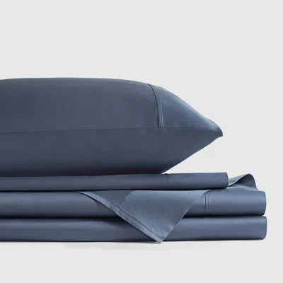 Ashley J. Queen New York Premier Sateen 4-piece King Sheet Set In Blue