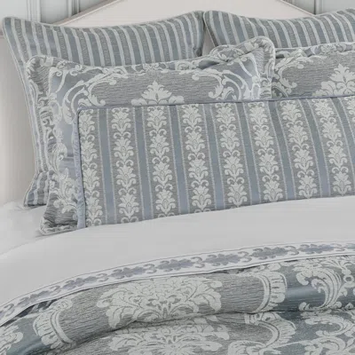 Ashley J. Queen New York Queensbury Bolster Decorative Throw Pillow In Blue