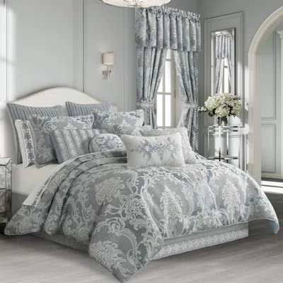 Ashley J. Queen New York Queensbury Round Decorative Throw Pillow In Blue