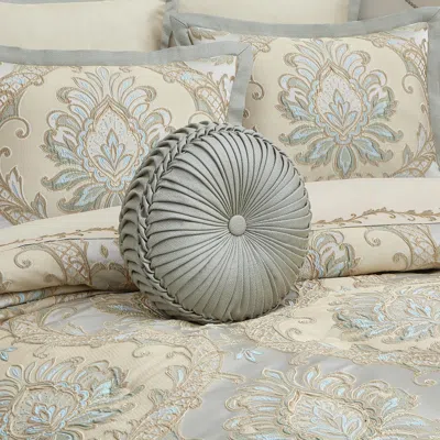 Ashley J. Queen New York Rita Round Decorative Throw Pillow In Green