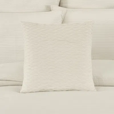 Ashley J. Queen New York Townsend Ripple Pillow 20" Square Decorative Throw Cover In White