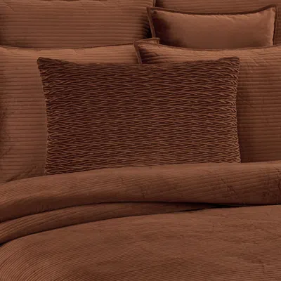 Ashley J. Queen New York Townsend Ripple Pillow Lumbar Decorative Throw Cover In Brown