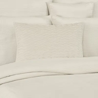 Ashley J. Queen New York Townsend Ripple Pillow Lumbar Decorative Throw Cover In White